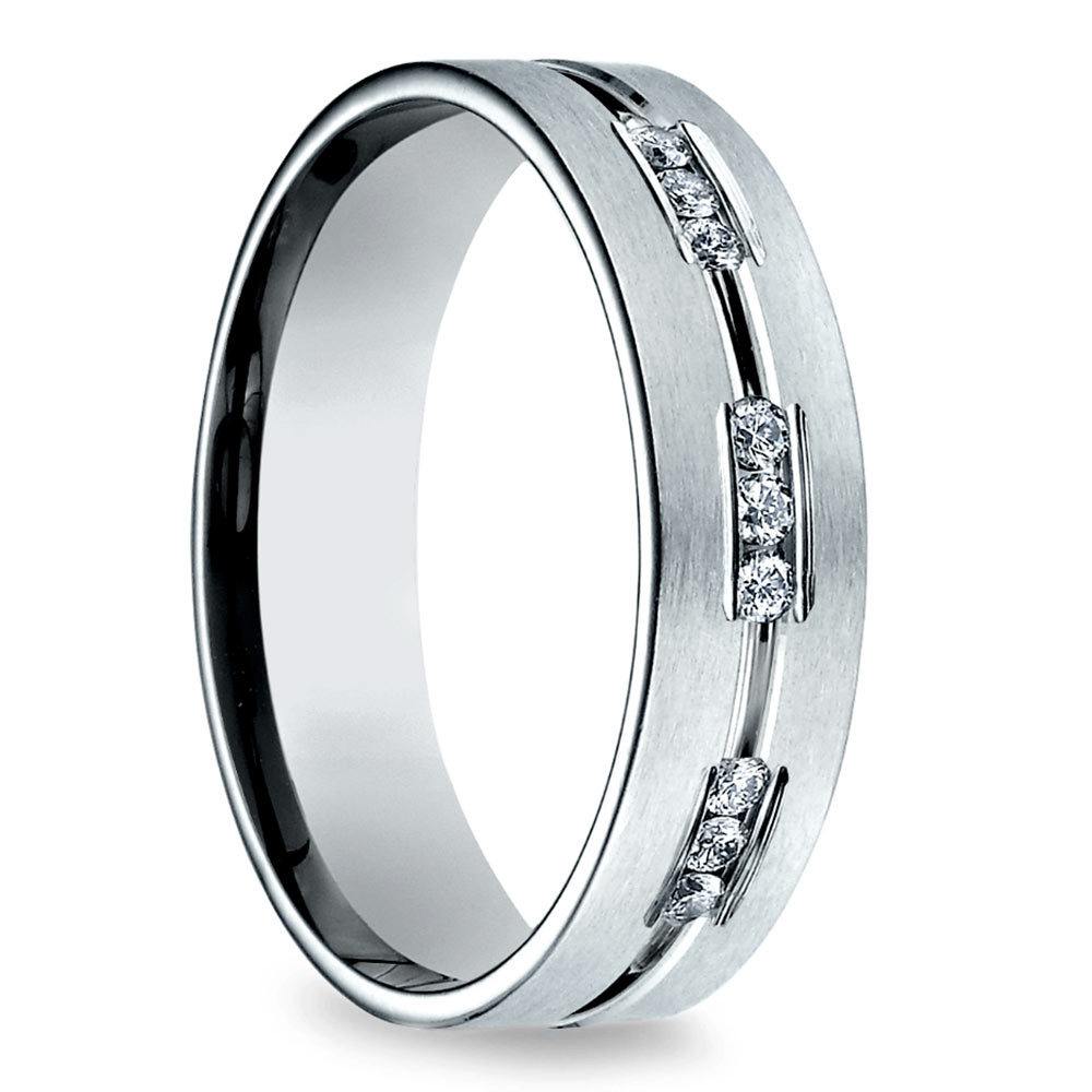 Diamond Eternity Men's Engagement Ring In Palladium