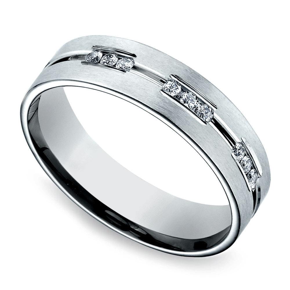 Diamond Eternity Men's Engagement Ring In Palladium