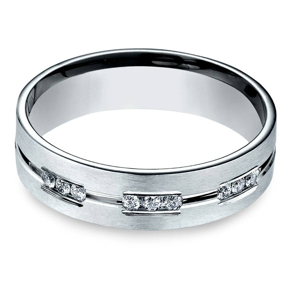 Diamond Eternity Men's Engagement Ring In Palladium