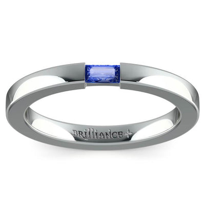 Men's Engagement Ring With Baguette Sapphire