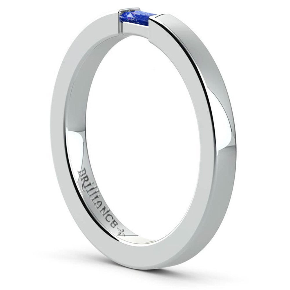 Men's Engagement Ring With Baguette Sapphire