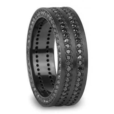 Midnight - Zirconium Black Diamond Mens Engagement Ring