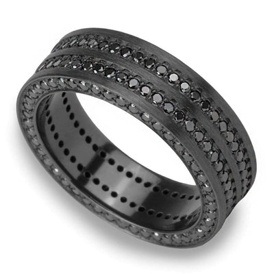 Midnight - Zirconium Black Diamond Mens Engagement Ring