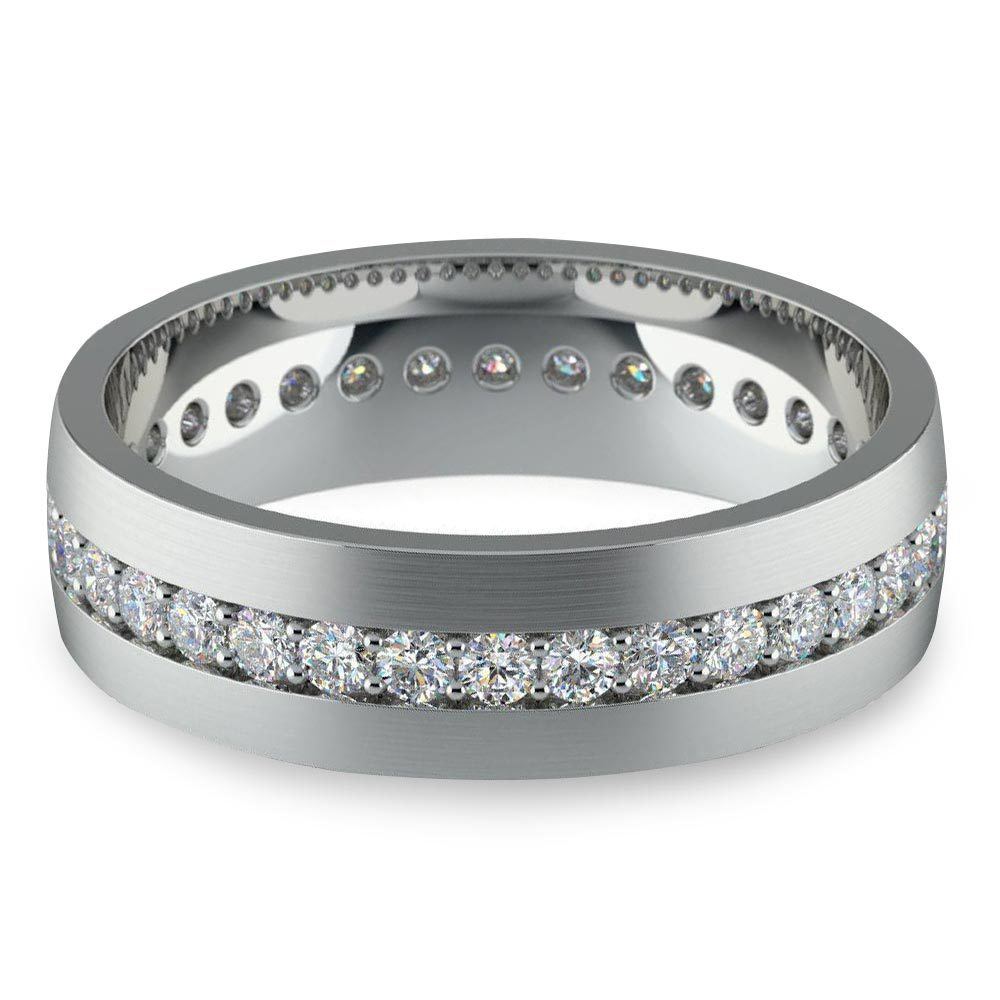 Pave Platinum Diamond Eternity Men's Engagement Ring