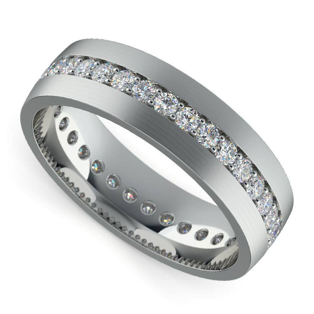 Pave Platinum Diamond Eternity Men's Engagement Ring