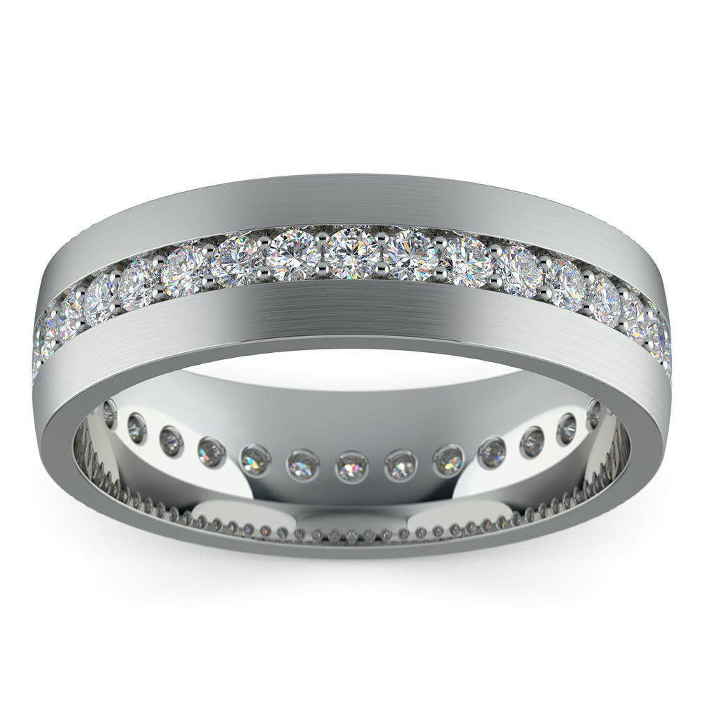 Pave Platinum Diamond Eternity Men's Engagement Ring